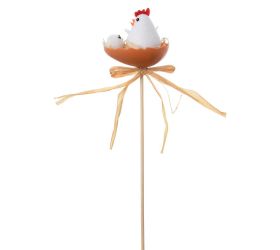 Zápich sliepočka bie s kuriatkom v hned. škrupinke 5cm bal 12ks