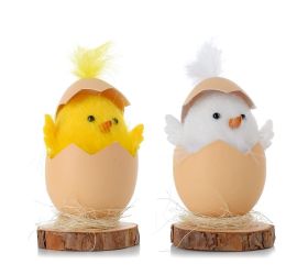 Kuriatko s pierkom v škrupinke na drev.podst. mix/2f 11cm