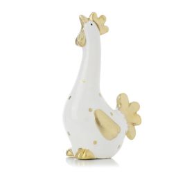 Sliepka bielo-zlatá keramika 5,5*9*14,5cm