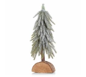 Stromček zasnežený na pníku 28cm