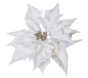 Poinsettia krém.zlatá klip 20cm super cena