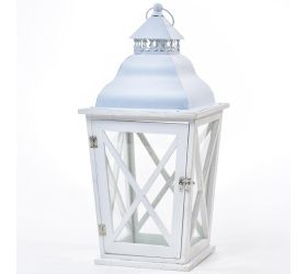 3fl/s-veľký lampáš drevo/kov biely