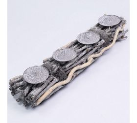 Svietnik šedý advent 50x10x8cm