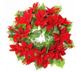 Veniec poinsettia červ.35cm