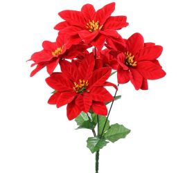 Kytica poinsettia červená x5 35cm