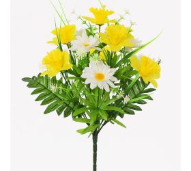 Kytica jarná narcis+margarétky 34cm