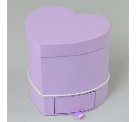Darčeková krabica na kvety srdce fial.15.5x14x14.5cm