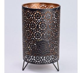 Led lampáš kov čiernozlatý 13x13x22,5cm