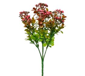 Zápich bobule červené s lístkami 30cm