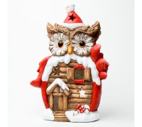 Svietnik sova domček mgo 30*18*47cm