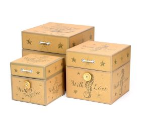 Darčeková krabička truhlica s/3 18x18cm