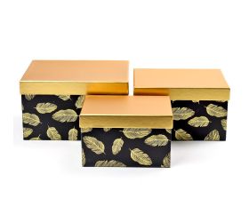 Darčeková krabička čierno-zl.s/3 l15x26x20cm