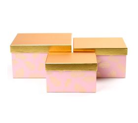 Darčeková krabička ružovo-zl.s/3 l15x26x20cm