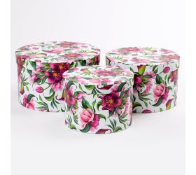 Darčeková krabička valec kvet s/3 l25x15cm