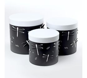 Darčeková krabička valec čier. s/3 l19x20cm