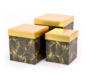 Darčeková krabička cierno-zl.s/3 l21x20x20cm