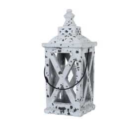 Cement dekorácia lampáš sklo antique grey  