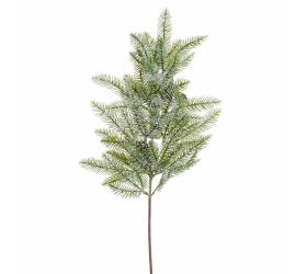 Konárik čečina, šišky zel. zasnežená 65cm