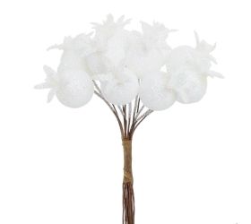 Zápich šípky biele gliter s/12 10cm