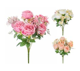 Kytica ruža angl., drob.kvety, zeleň mix/f 46cm