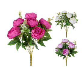 Kytica pivonka, drob. kvety, zeleň, mix/f 45cm