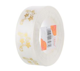 Stuha satén 2,5cmx20y/18,29cm ecru