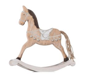 Hojdací koník nat/str/hne drevo 25,5*24,5*4,2cm