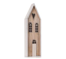 Domček srdiečko nat/bie drevo 39*12*4cm