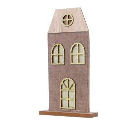 Domček nat/hne/zla drevo/filc 13,5*4*22cm