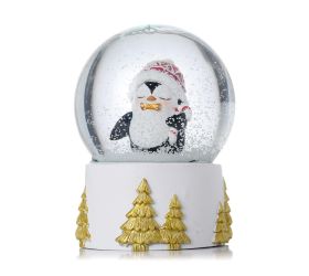 Snežná guľa tučniak veľká bie/zla/čer poly 4,5*4,5*6cm