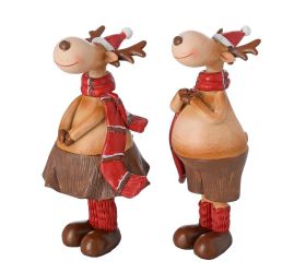 Sobíci hne/červ. šál, čiapka mix/2 poly 5,5*6*15cm