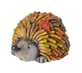 Ježko siv/zel/ora polyrezin 12,5x9,3x7cm