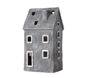 Dom na sviečku šedý mgo 22x18,5x41cm