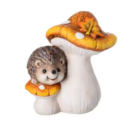 Ježko na hríbikoch hne/bie/žl/or keramika 14*10*15cm