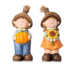 Dieťa s tekvicou /  slnečnicou  11,5*10,5*26cm