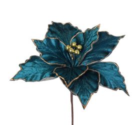 Vian. ruža/ poinsetia 26cm tyrkys