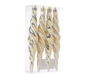 Cencúl točený plast. zlatý mat/lesk s/4 17,8cm