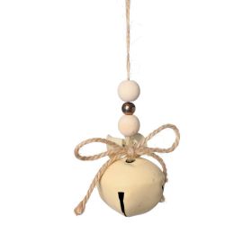 Záves rolnička, mašla, krémová 18cm