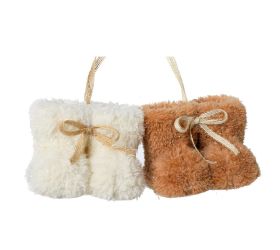 Záves papučky kré/hne textil mix/2 7cm