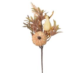 Konárik tekvice, trávy, zeleň, béž/hne 27cm