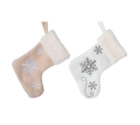 Vian.ponožka béž/bie flis mix f 20x11cm