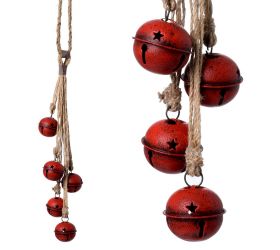 Záves rolničky kov červené  5*5*53cm