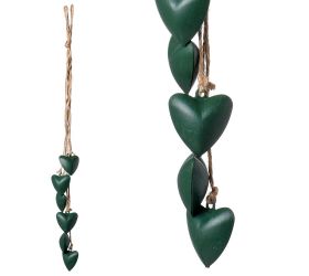 Záves zvonce srdce kov zel.40cm