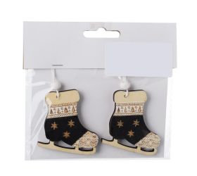 Záves korčule drevo nat/čier. v sáčku s/2 13x12x0,5cm