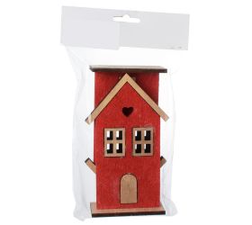 Domček flís v sáčku červ. s/2 9x4x15,5cm