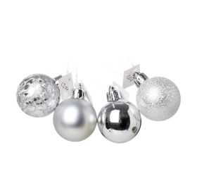 Gule plast. strieborné lesk/mat/piesk/mraz s/9 6cm