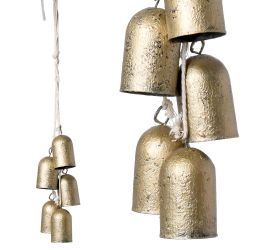 Záves zvonček kov zlatý 3*3*40cm