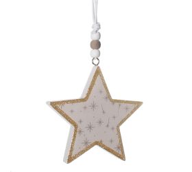 Záves hviezda bl. hnedá 10x9x1,3cm