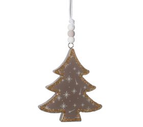 Záves stromček vian. drevo hnedá/zl. 10x10x1,3cm