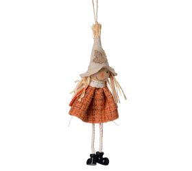 Záves strašiak polyester oranž. 17x7x3,5cm
